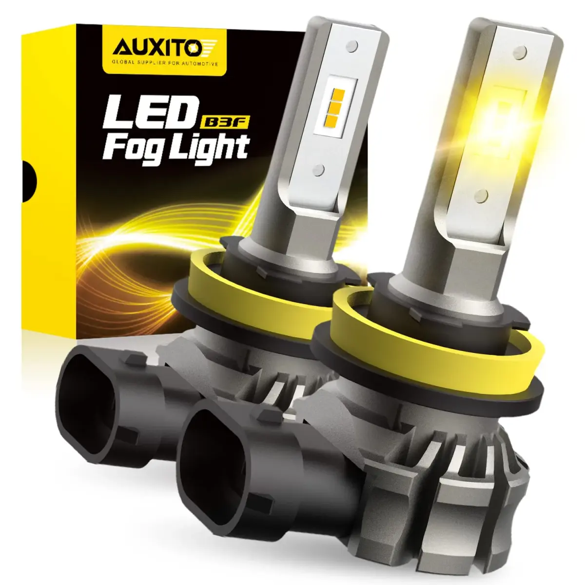 AUXITO H11/H8/H16 LED Fog Light Bulbs 6000LM 3000K Amber Yellow | 300% Brighter Than Halogen - main product image