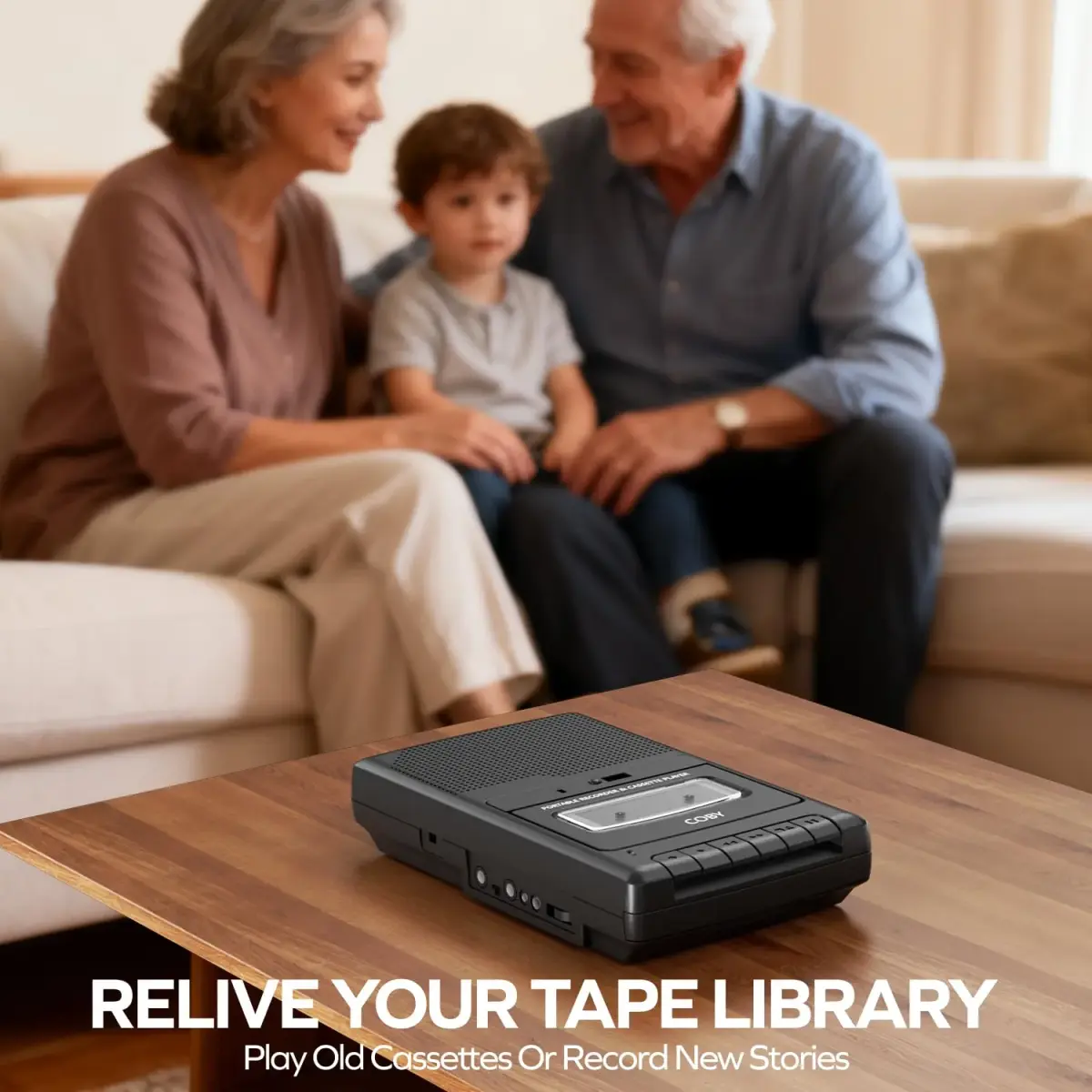 Coby Portable Cassette Player & Voice Recorder CVR42BK Black | Record & Play Cassette Tapes Anywhere - view 6
