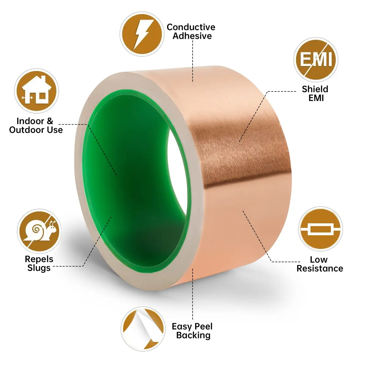 vootape Copper Foil Tape 4 inch x 33ft | Double-Sided Conductive Adhesive for EMI Shielding & Guitar Repairs - view 8