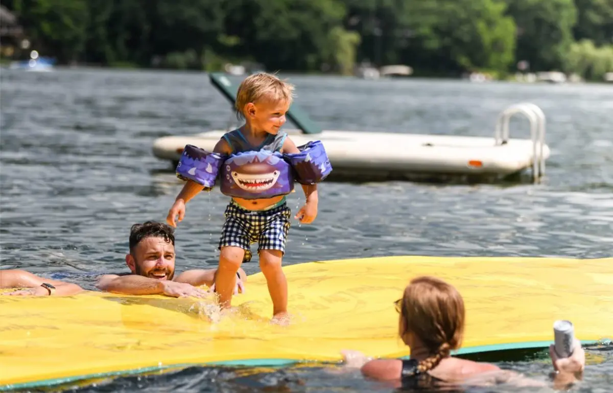 Aqua Lily Pad 9 Foot Water Flotation Device | Durable Foam Island for Water Fun - view 6