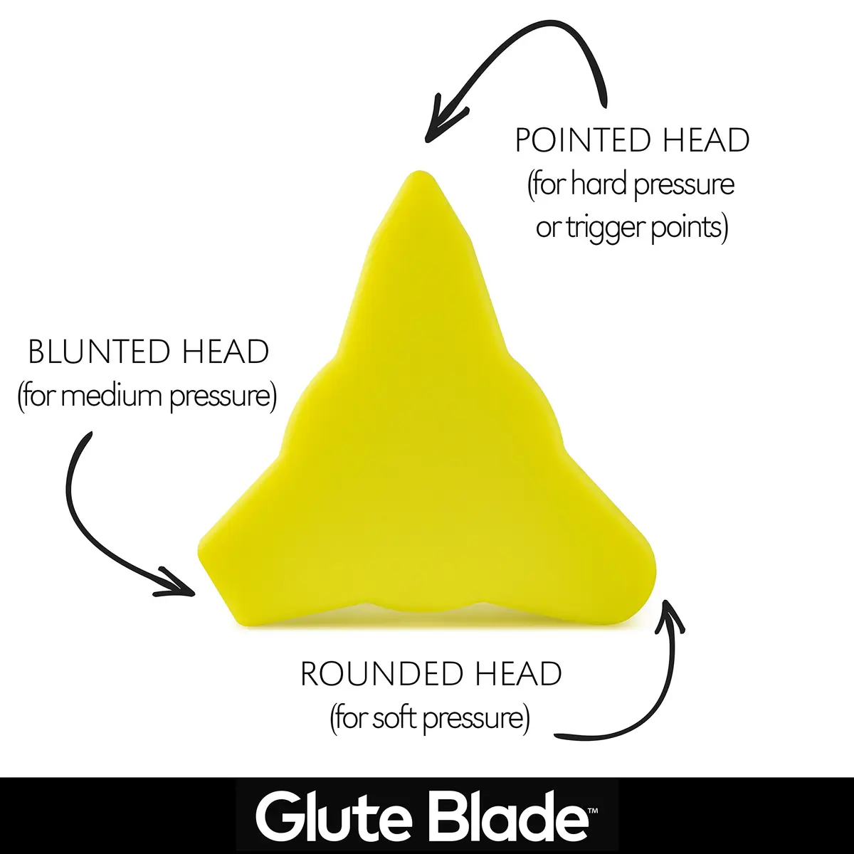 GLUTE BLADE Piriformis Massage Roller, Medium Density, Yellow | Deep Trigger Point Relief for Sciatica & Hip Tension - view 2
