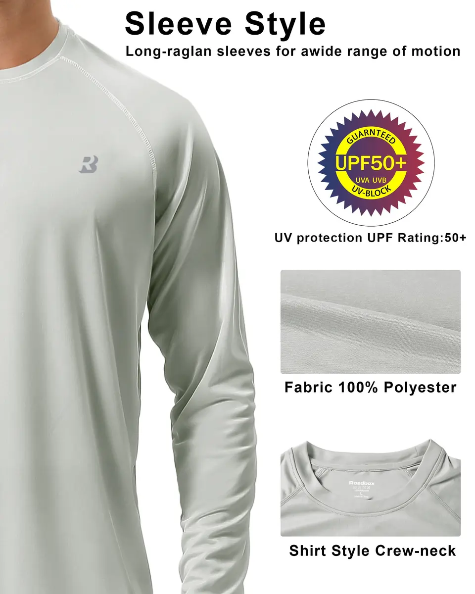 Roadbox UPF 50+ UV Sun Protection Shirts Long Sleeve Rash Guard | Breathable Lightweight Outdoor Performance - view 4