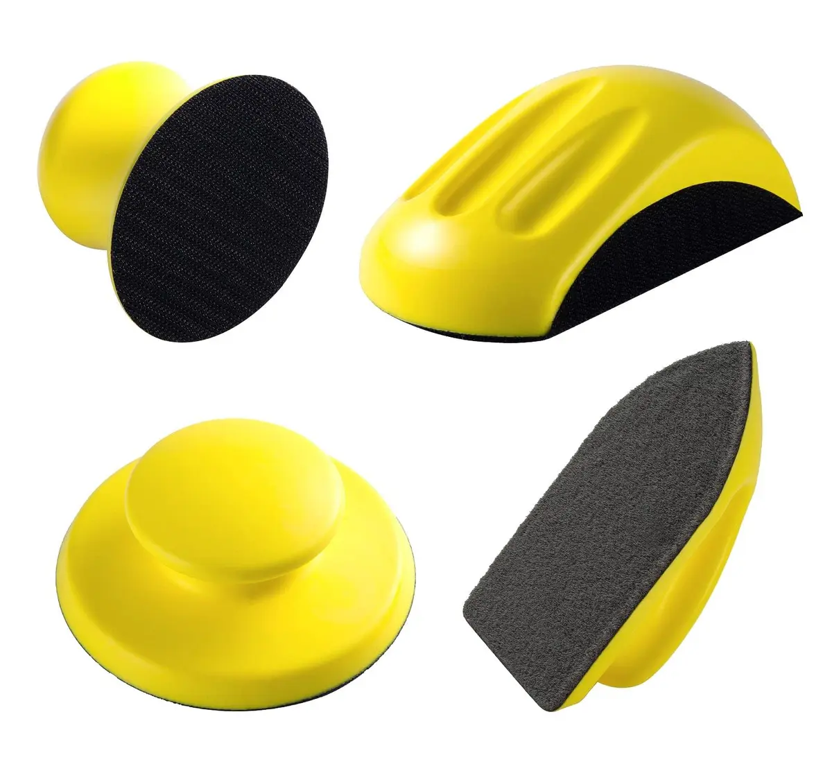 S SATC 4PCS Hook and Loop Sanding Block Set 5 Inch Round and Mouse Shapes | Versatile Sanding for Wood Furniture Restoration - main product image