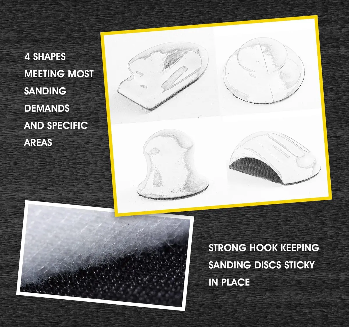 S SATC 4PCS Hook and Loop Sanding Block Set 5 Inch Round and Mouse Shapes | Versatile Sanding for Wood Furniture Restoration - view 5