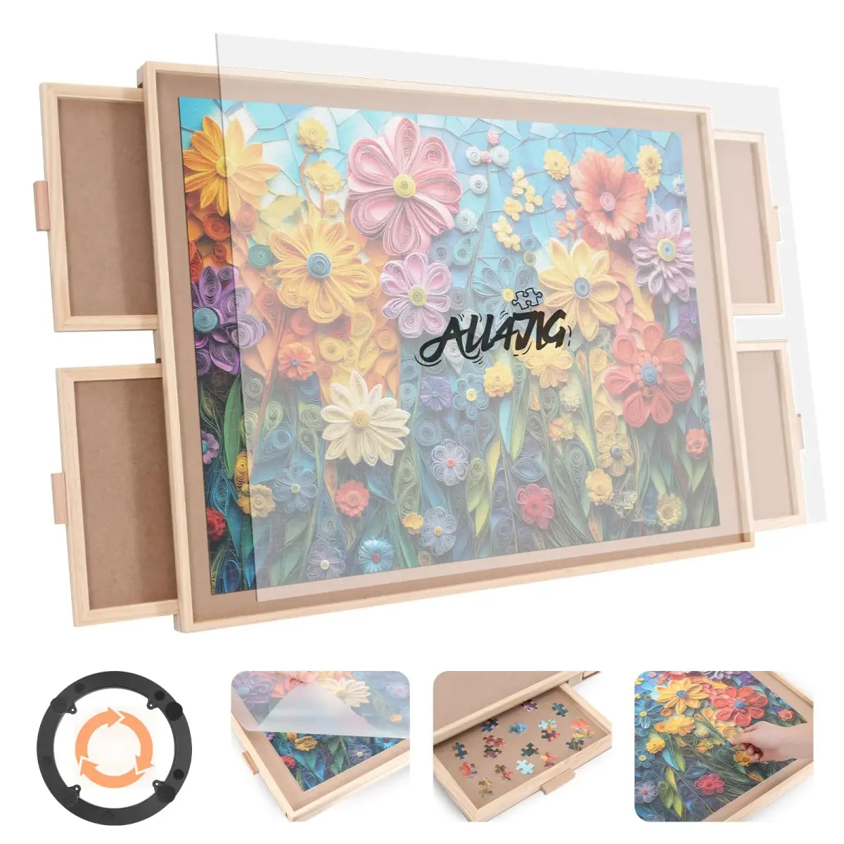 ALL4JIG Rotating Puzzle Board 1500 Piece 89.6cm x 68.6cm x 5.2cm | Educational Sorting Skill for Adults - main product image