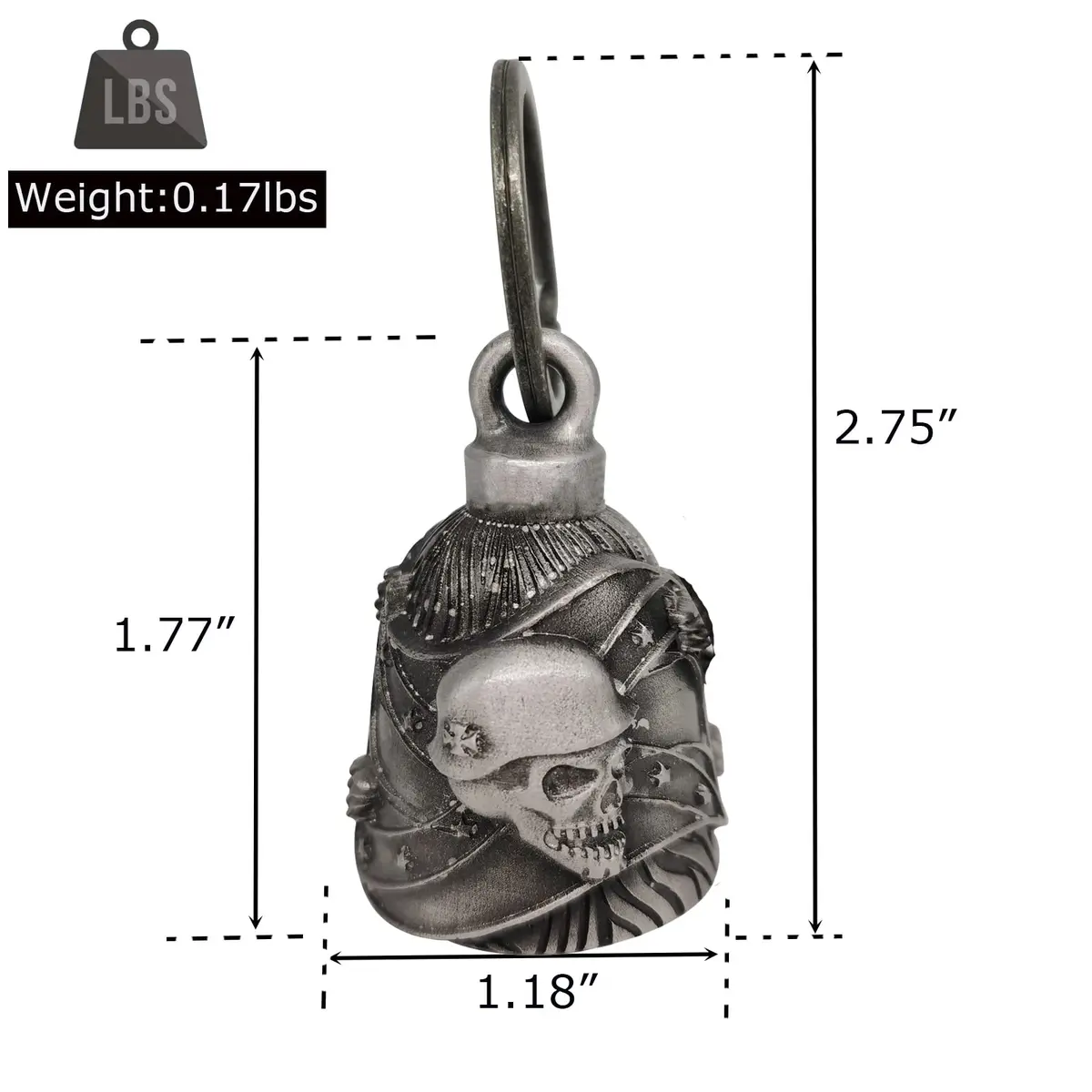 Dream Apparel Motorcycle Ride Bell for Bikers, Heavy Spirit Keychain & Lucky Charm (DBL13-L Rebel) - view 2