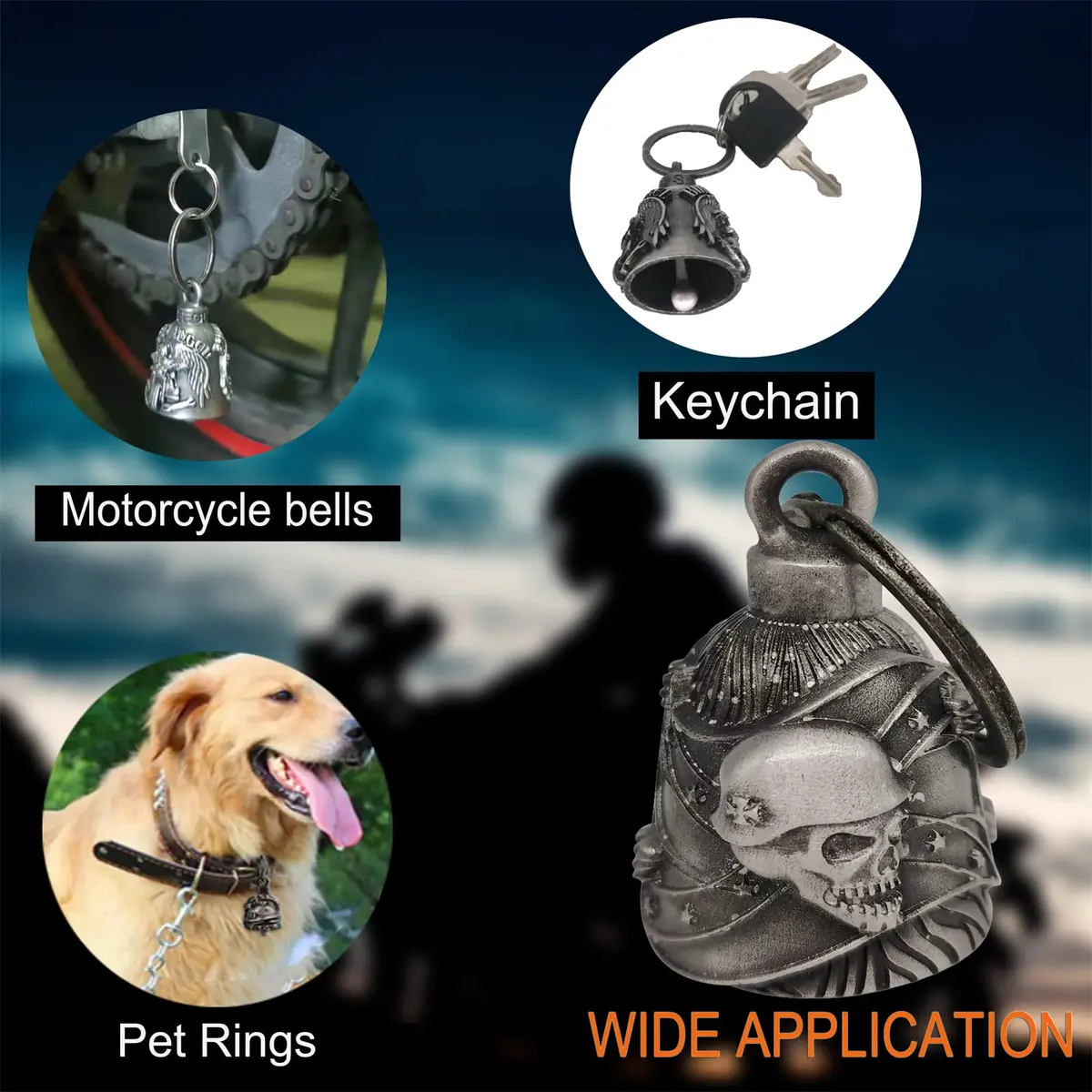 Dream Apparel Motorcycle Ride Bell for Bikers, Heavy Spirit Keychain & Lucky Charm (DBL13-L Rebel) - view 4
