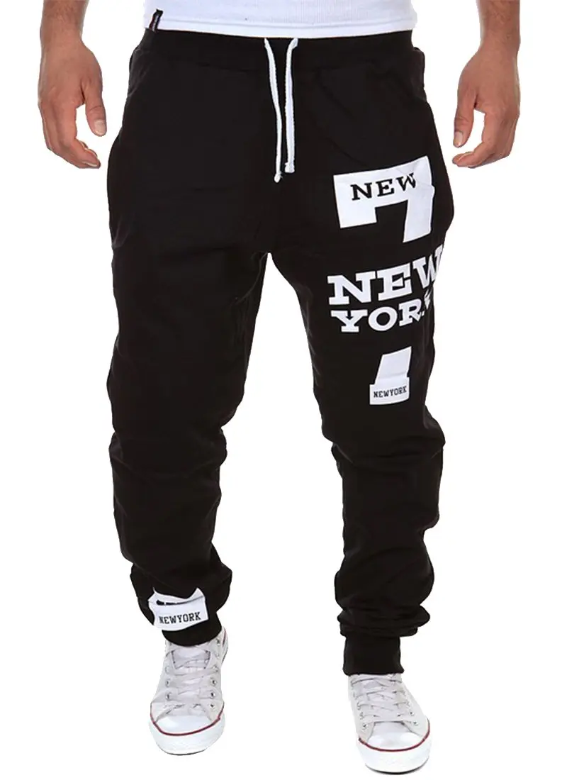 COTTORY Men's Harem Casual Baggy Hiphop Sweatpants XX-Large | Adjustable Waist & Letter Print - main product image
