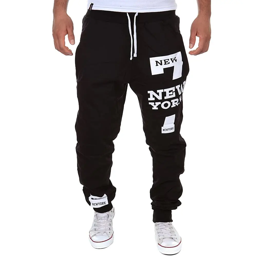 COTTORY Men's Harem Casual Baggy Hiphop Sweatpants XX-Large | Adjustable Waist & Letter Print - view 2