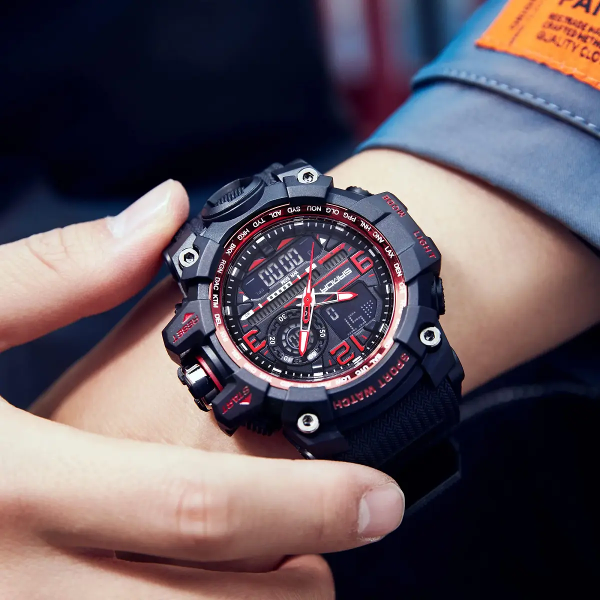 KXAITO Men's Sports Watch 58mm (2.28") | Military Style Analog-Digital Watch with LED, Alarm & Stopwatch - view 5