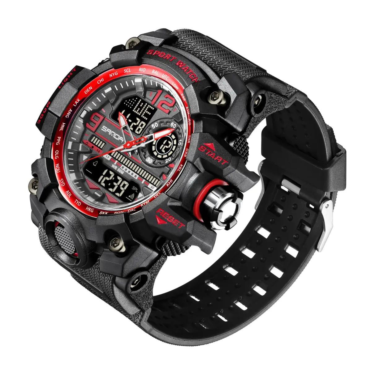 KXAITO Men's Sports Watch 58mm (2.28") | Military Style Analog-Digital Watch with LED, Alarm & Stopwatch - view 2
