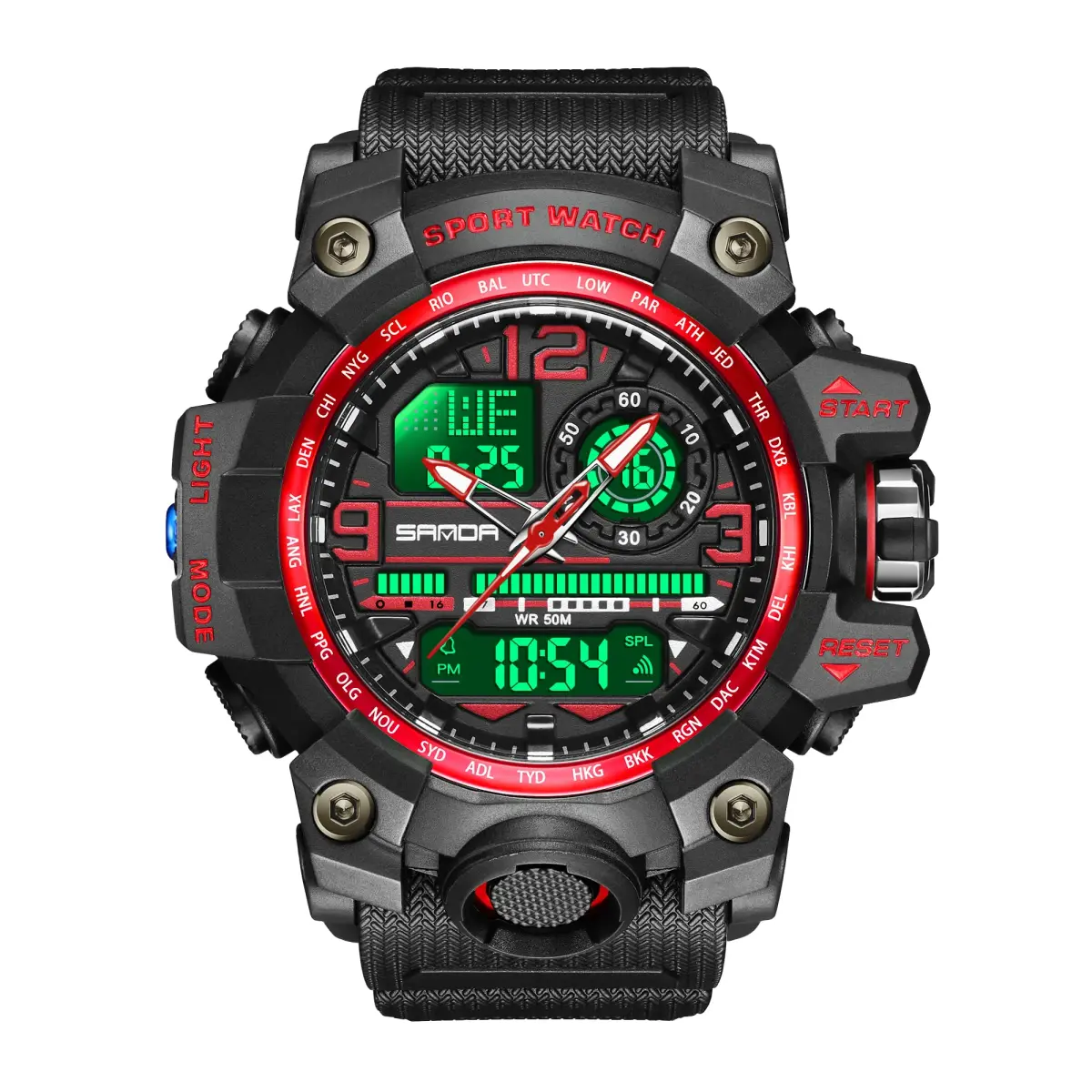KXAITO Men's Sports Watch 58mm (2.28") | Military Style Analog-Digital Watch with LED, Alarm & Stopwatch - view 3