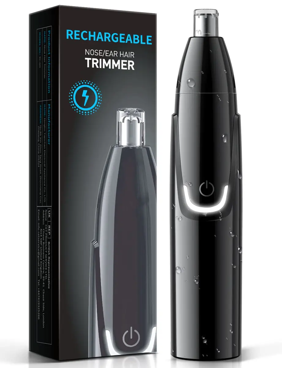 ZORAMI Rechargeable Ear and Nose Hair Trimmer - 2026 Professional Painless Eyebrow & Facial Hair Trimmer for Men Women, Powerful Motor and Dual-Edge Blades for Smoother Cutting Black - main product image