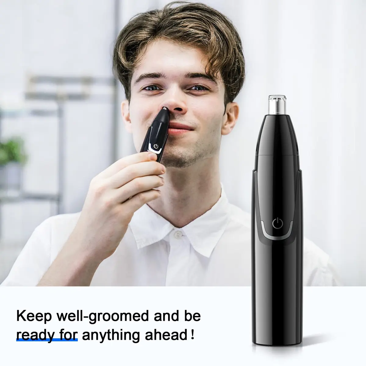 ZORAMI Rechargeable Ear and Nose Hair Trimmer - 2026 Professional Painless Eyebrow & Facial Hair Trimmer for Men Women, Powerful Motor and Dual-Edge Blades for Smoother Cutting Black - view 6