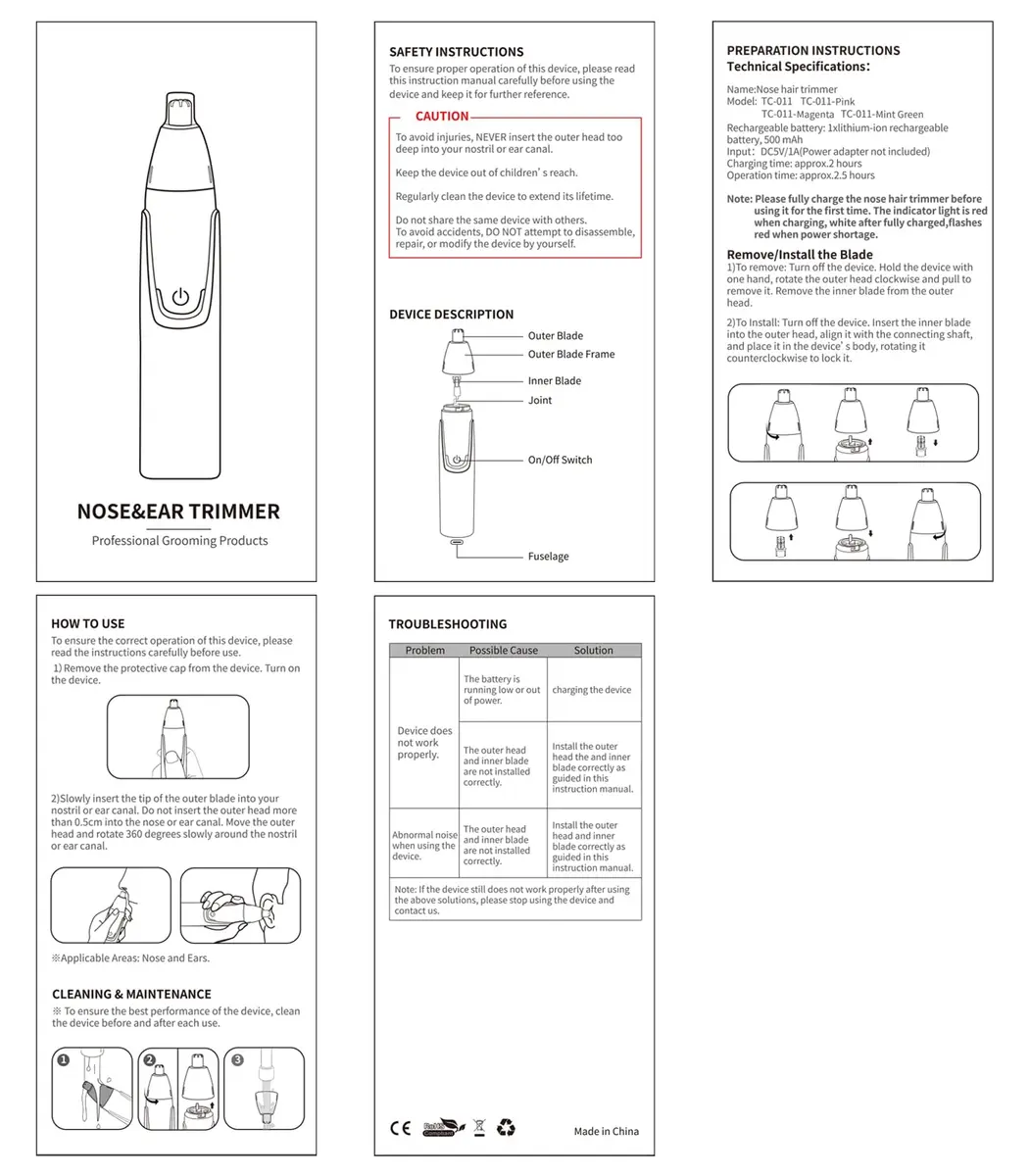 ZORAMI Rechargeable Ear and Nose Hair Trimmer - 2026 Professional Painless Eyebrow & Facial Hair Trimmer for Men Women, Powerful Motor and Dual-Edge Blades for Smoother Cutting Black - view 7