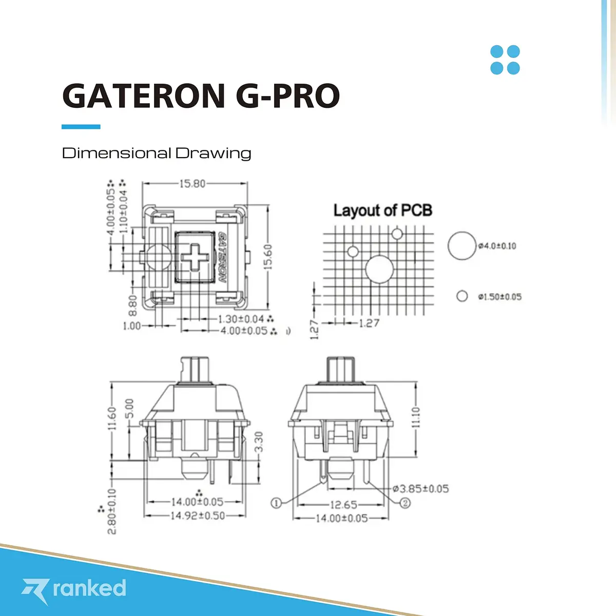 Ranked Gateron PRO Yellow Switches for Mechanical Gaming Keyboards | 65 Pcs | Pre Lubed, Plate Mounted - view 5