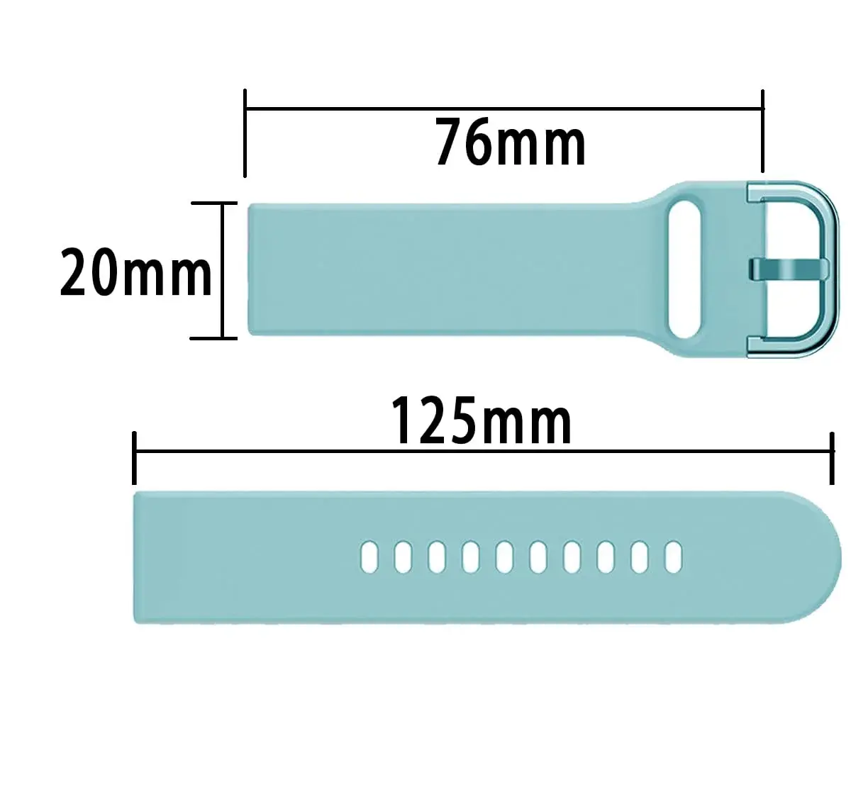 Ocdin Light Blue Watch Band for Omega X Swatch Moonswatch 20mm | Quick Release Silicone Strap - view 3