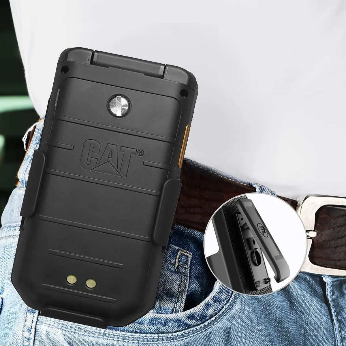 Wireless PROTECH Cell Phone Holster Compatible with CAT S22 Flip Phone | Secure Fit, Lightweight with Swivel Belt Clip - view 10