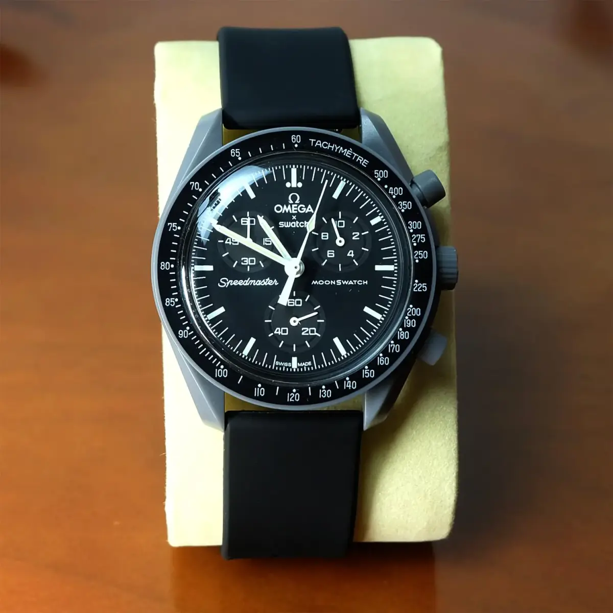 Ocdin Black Silicone Watch Band for Omega X Swatch Moonswatch Speedmaster 20mm | Quick Release Rubber Strap - view 4