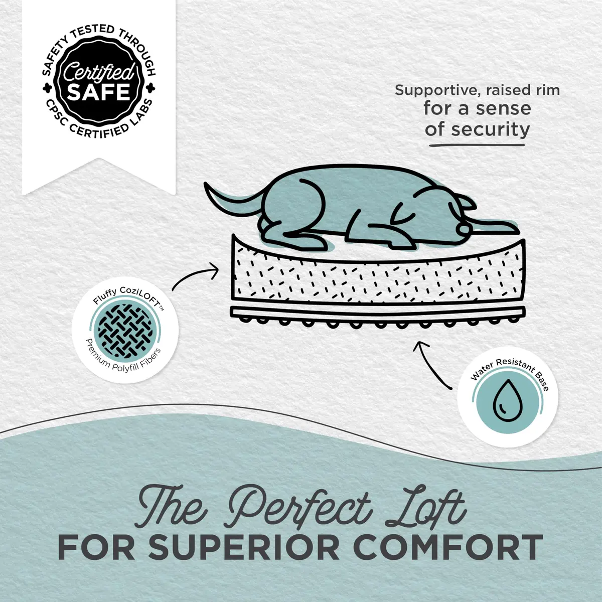 Best Friends by Sheri Lounge Shag Dog Bed, Faux Fur, Frost, 30" x 20" | Supportive & Washable Comfort - view 3