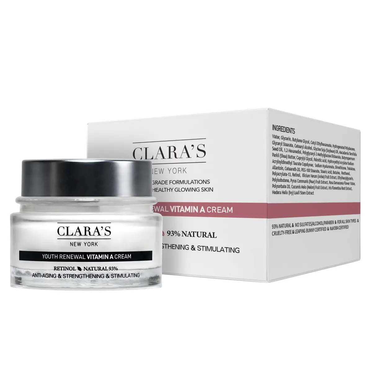 CLARA'S NEW YORK Youth Renewal Retinol Facial Cream 50ml | Anti-Aging, Wrinkle Reduction, Deep Hydration, Made in USA - main product image