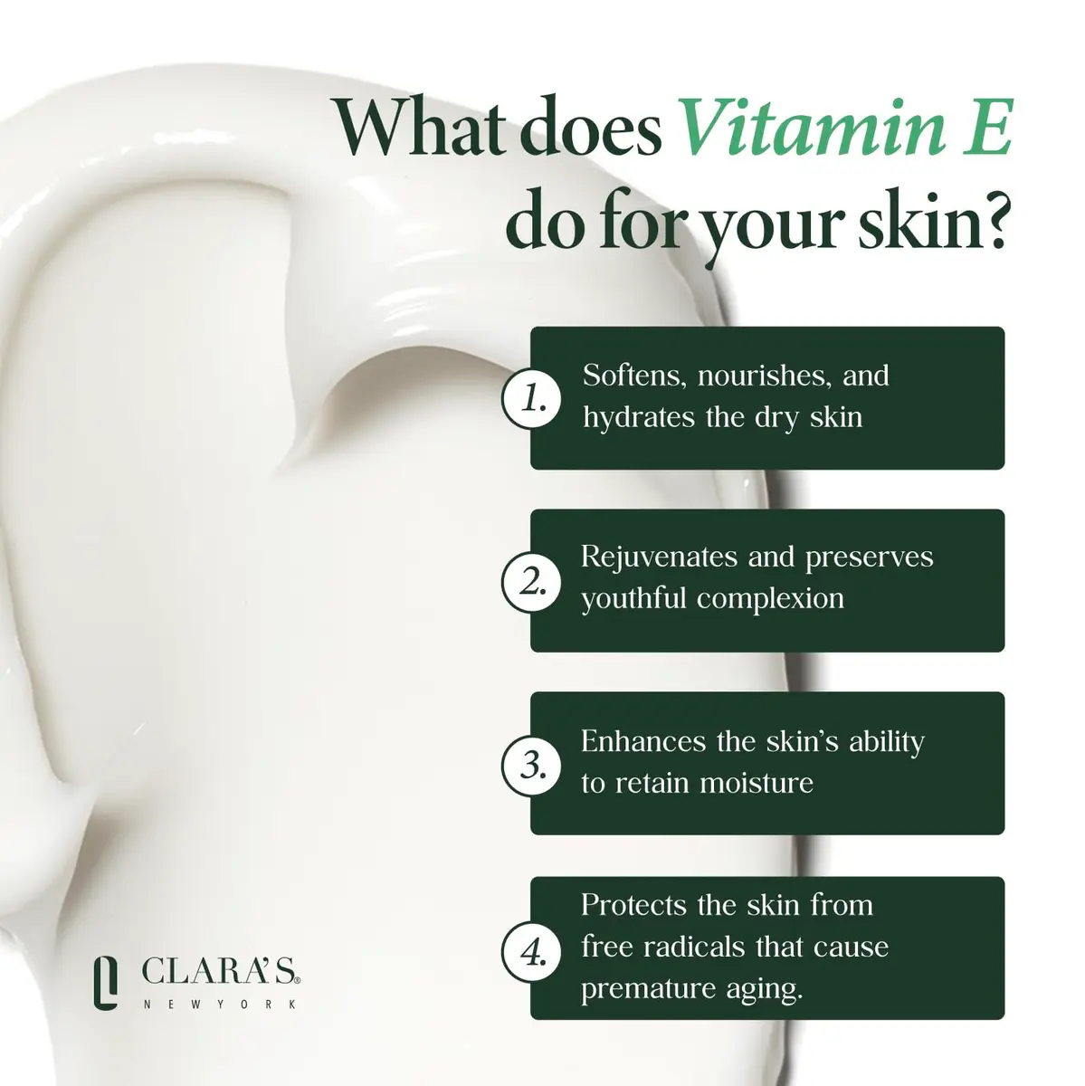 CLARA'S NEW YORK Deep Softening Vitamin E Skin Barrier Cream 50ml | Nourishes & Protects - view 2