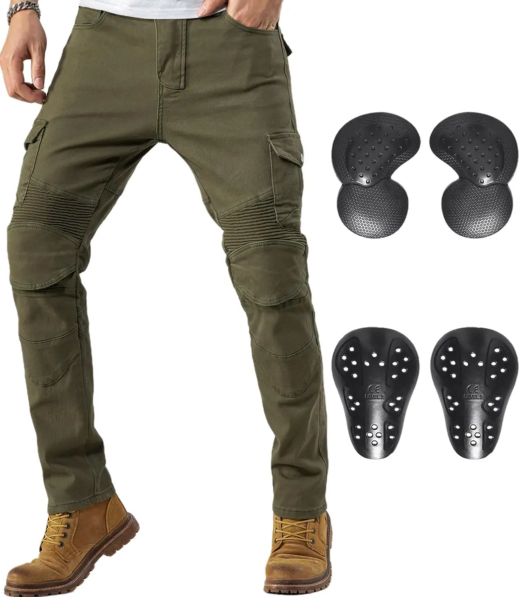 CTBQiTom Motorcycle Pants for Men & Women with CE Level 2 Armor Army Green | Slim Fit, Impact-Resistant, All-Day Flexibility - main product image