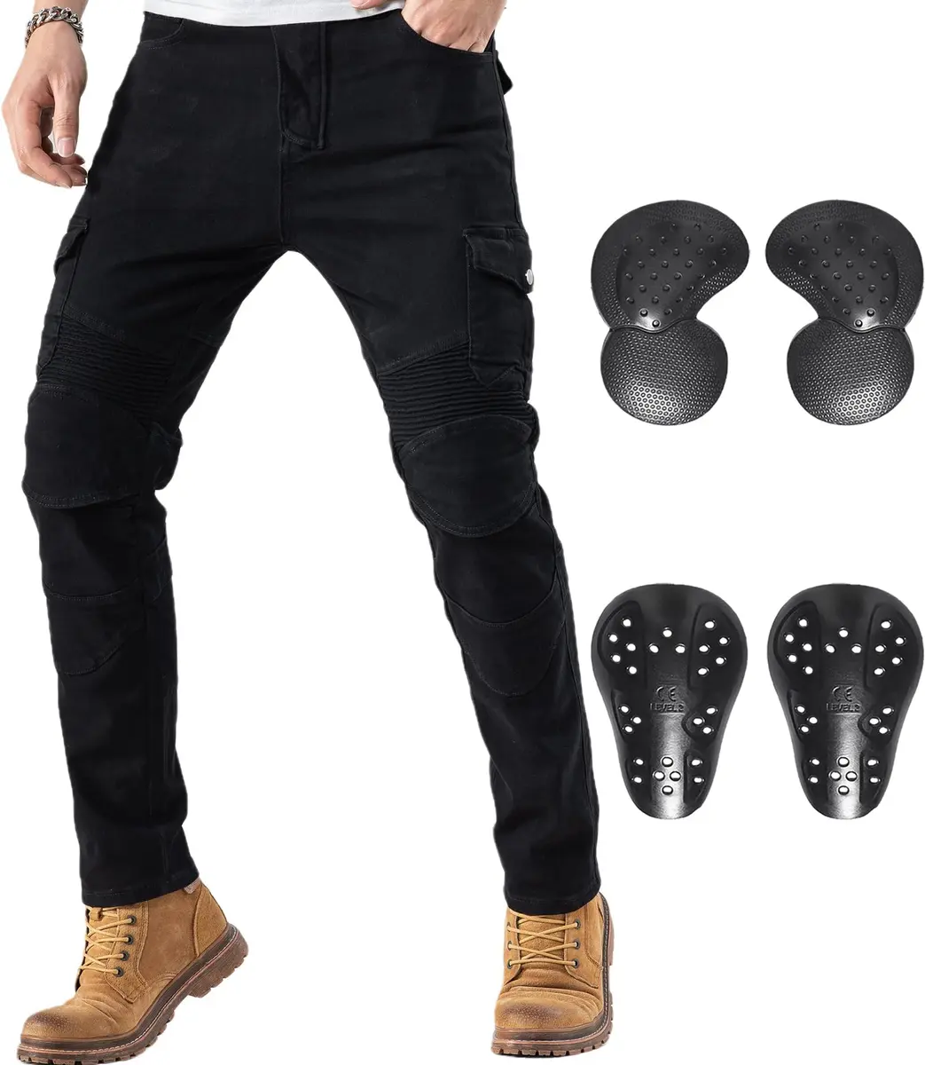 CTBQiTom Motorcycle Pants for Men & Women with CE Level 2 Armor Black | Slim Fit, Durable & Impact-Ready - main product image