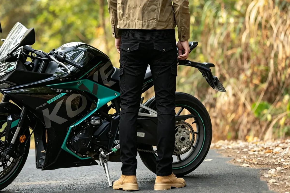 CTBQiTom Motorcycle Pants for Men & Women with CE Level 2 Armor Black | Slim Fit, Durable & Impact-Ready - view 3