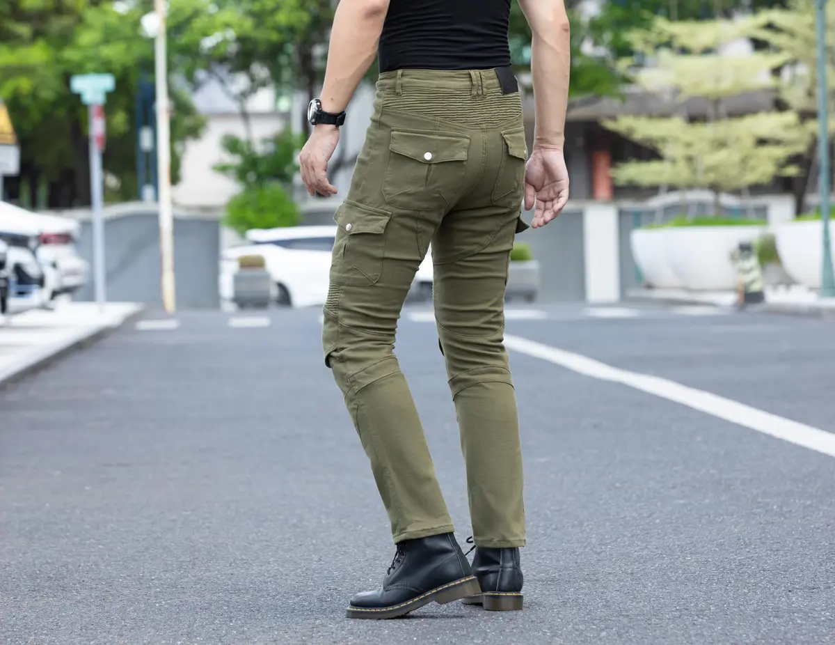 CTBQiTom Motorcycle Pants for Men & Women with CE Level 2 Armor Army Green | Slim Fit, Impact-Resistant, All-Day Comfort - view 7