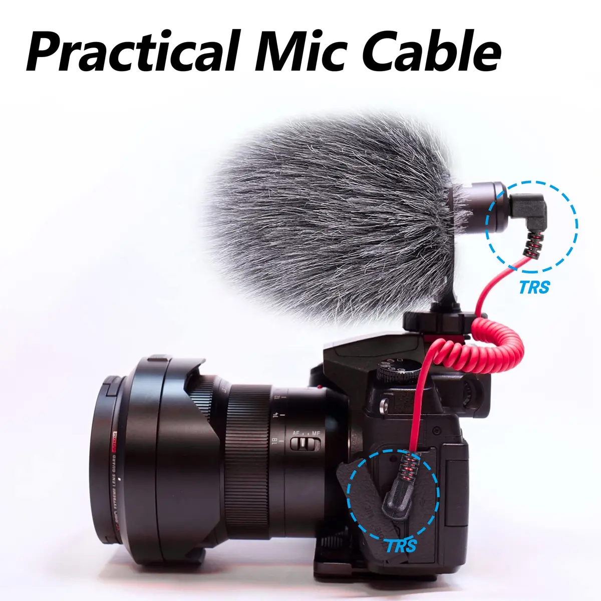 COCOMK Coiled 3.5mm TRS to TRS Microphone Patch Cable 80cm (32") Red | High Fidelity Sound for Cameras & Audio Devices - view 6