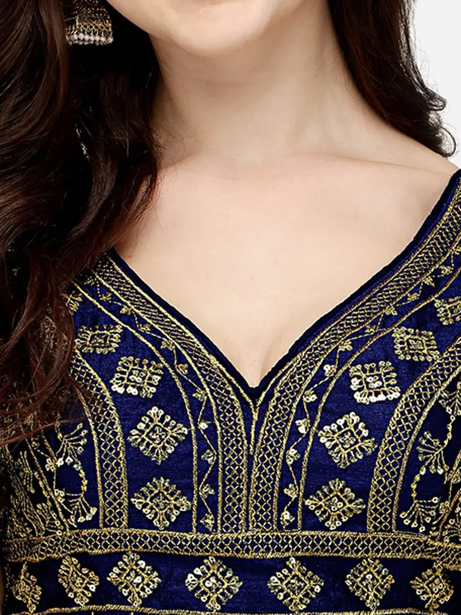 Pujia Mills Ladies Silk Sequin Sari Blouse V-Neck Padded 38 (100g) - view 4