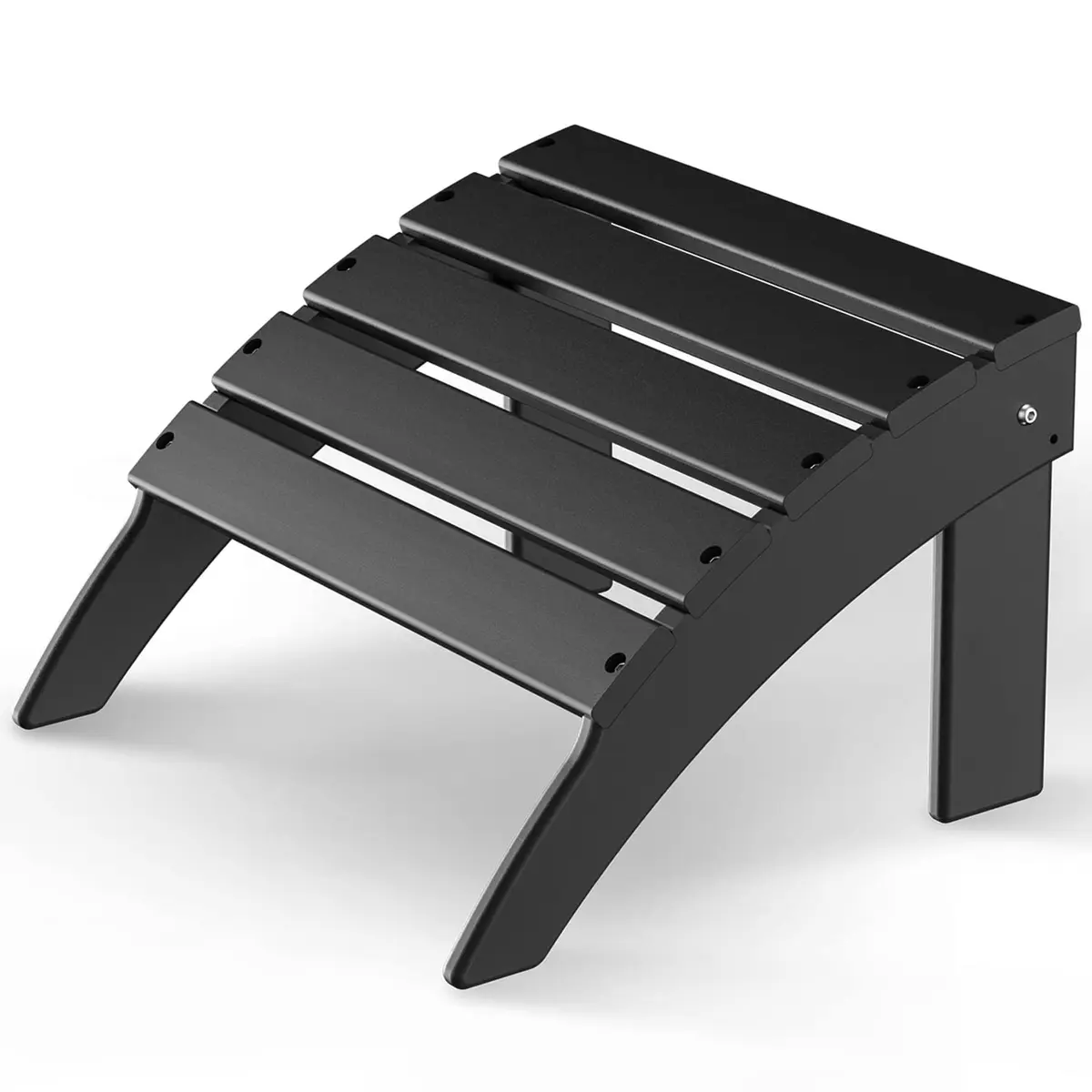 GREENVINES Adirondack Ottoman 18.5’’L x 19.7’’W x 13’’H | Waterproof HDPE Plastic Black - main product image