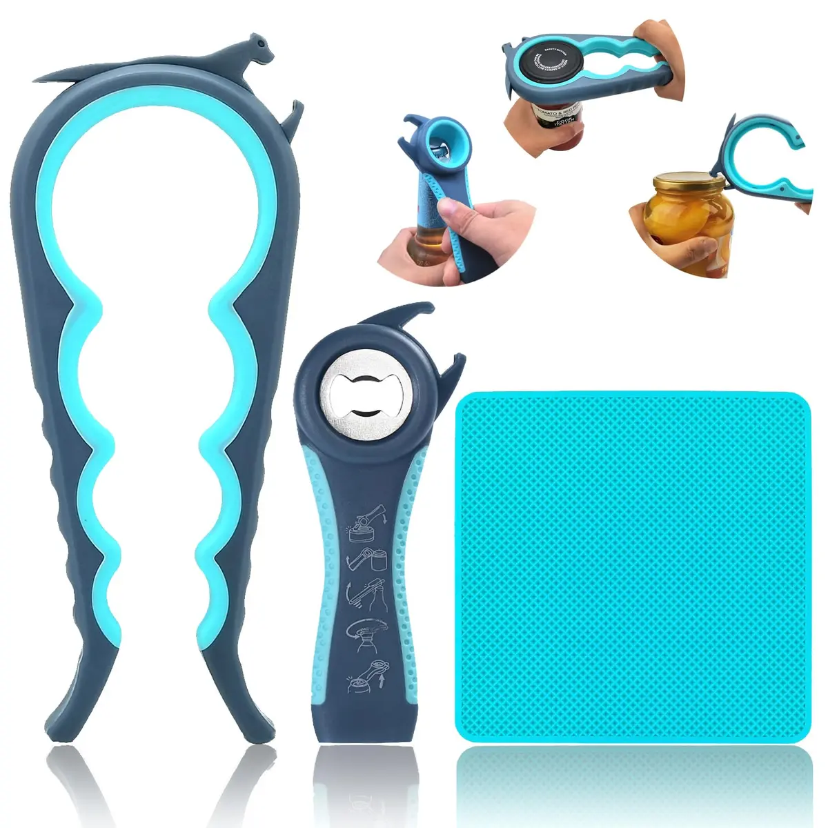 Otstar Jar Opener for Weak Hands | 5-in-1 Bottle & Jar Opener for Seniors & Arthritis - main product image