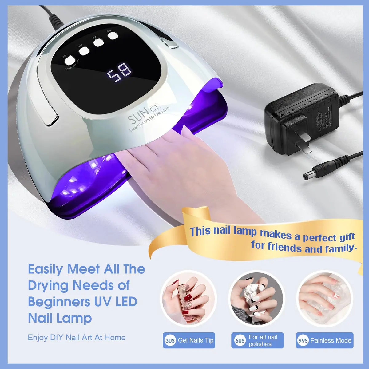 MIRAGE LAYON UV Nail Lamp 288W | Fast Gel Curing for Hands & Feet (70-120 chars) - view 7