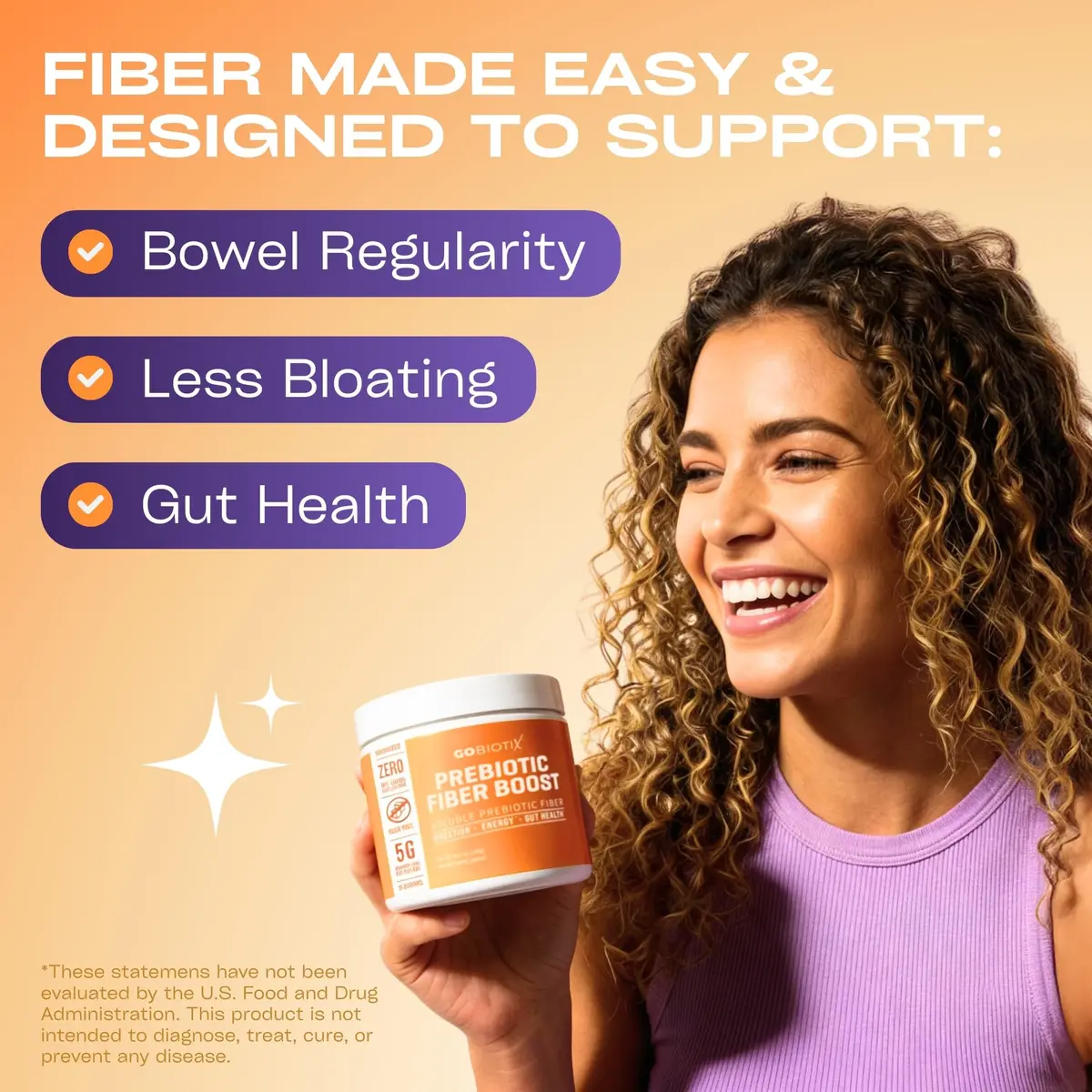 GOBIOTIX Fiber Supplement Powder with Prebiotics for Digestive & GLP-1 Support, 2 Pack, Vegan & Gluten-Free | Gut Health & Debloat - view 3