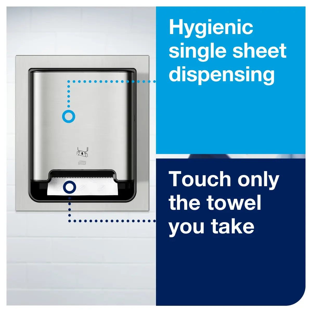 Tork Stainless Steel Image Line Paper Towel Dispenser with 6 Universal 1-Ply Rolls | 700 ft/roll, 1.5" Core - view 3