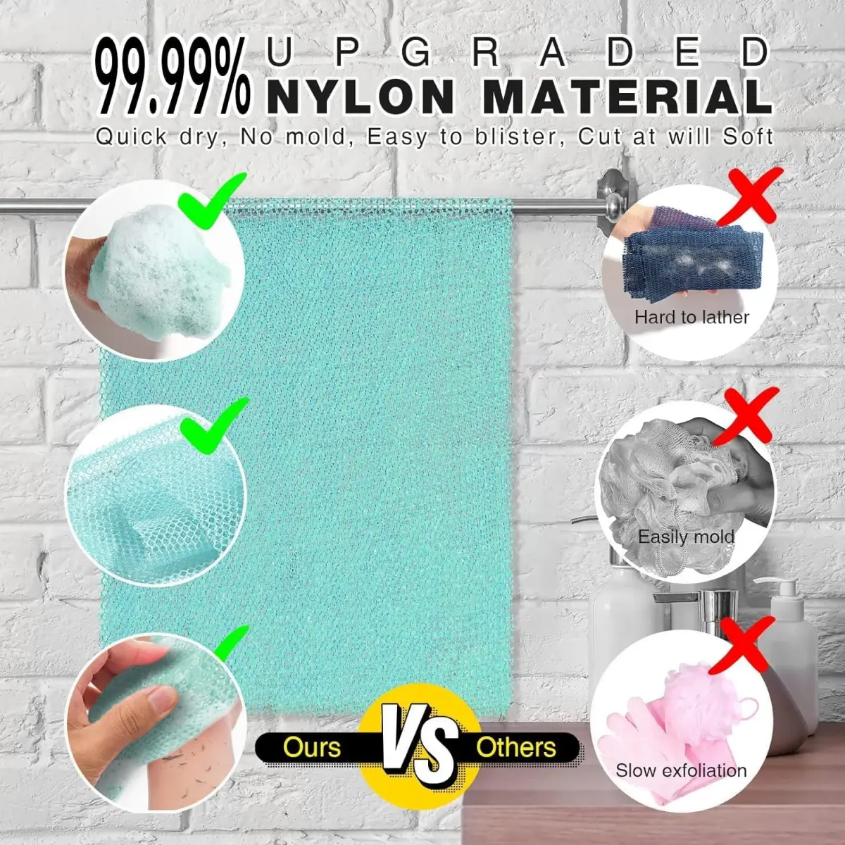 UJFQBH Blue-Green African Net Sponge (2 Pack) | Deep Cleansing & Gentle Exfoliation - view 2