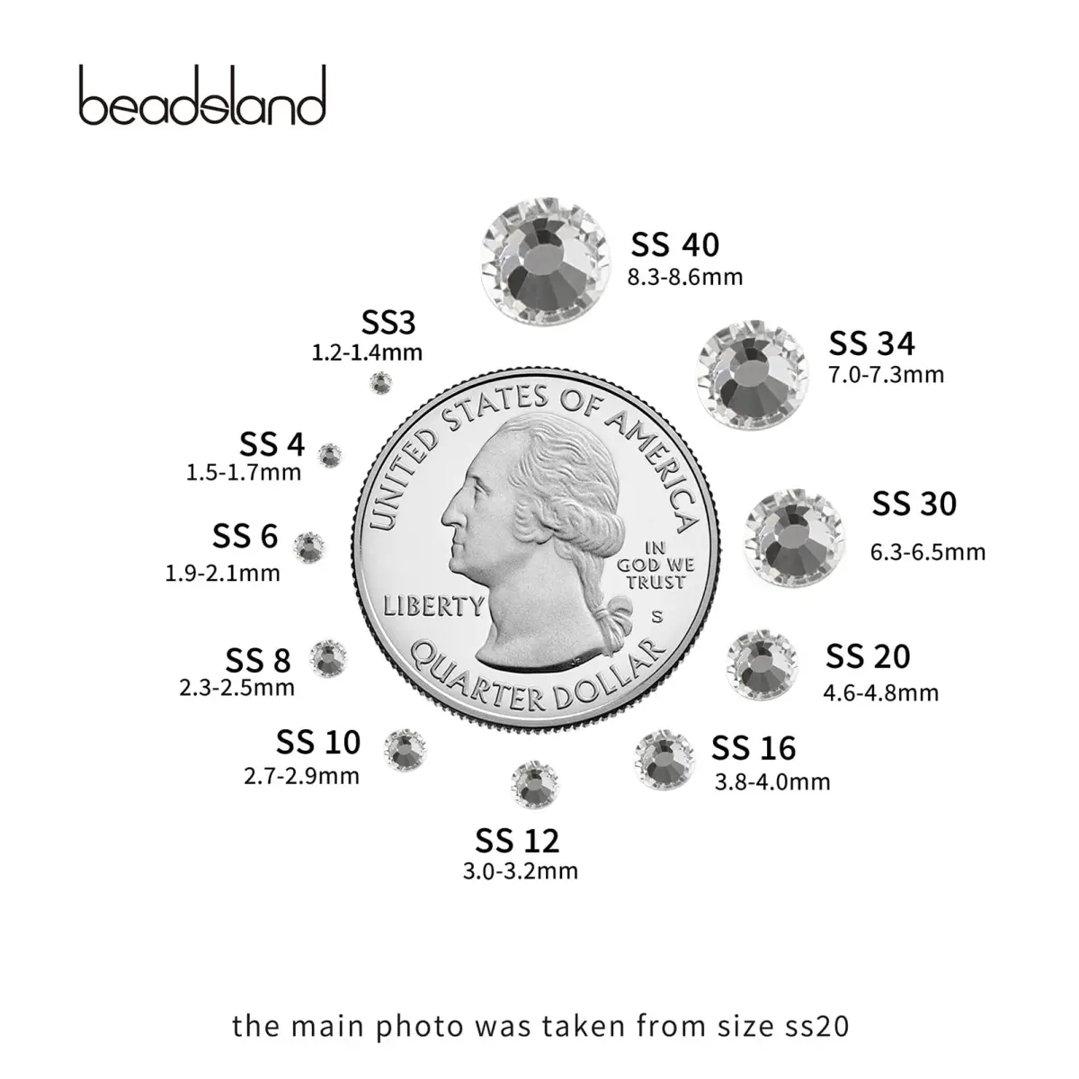 BEADSLAND Hotfix Rhinestones SS10 (2880pcs, 2.7-2.9mm) | Glass Crystal Flatback for Crafts & Clothes - view 3