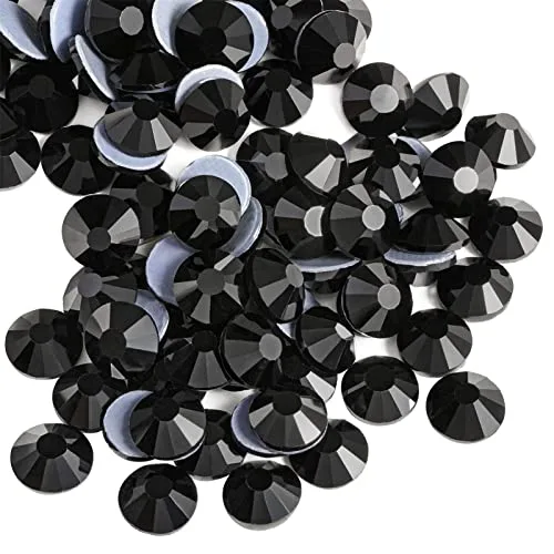 BEADSLAND Hotfix Rhinestones SS10 Black 2880pcs | Glass Craft Crystals for Bedazzling - main product image