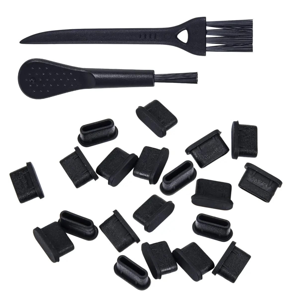 iKammo 20 Pcs USB C Dust Plugs Cover with 2 Cleaning Brushes | Protects Ports from Dust, Lint, and Grime - main product image