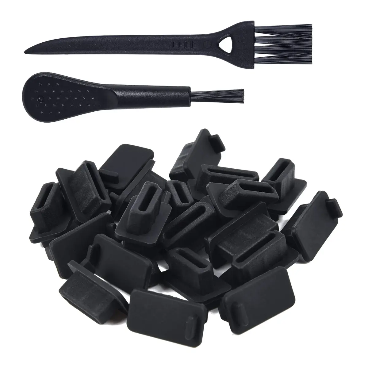 iKammo 20 Pcs HDMI Dust Cover Plugs & 2 Cleaning Brushes | Protects Ports from Dust, Lint, and Grime - main product image