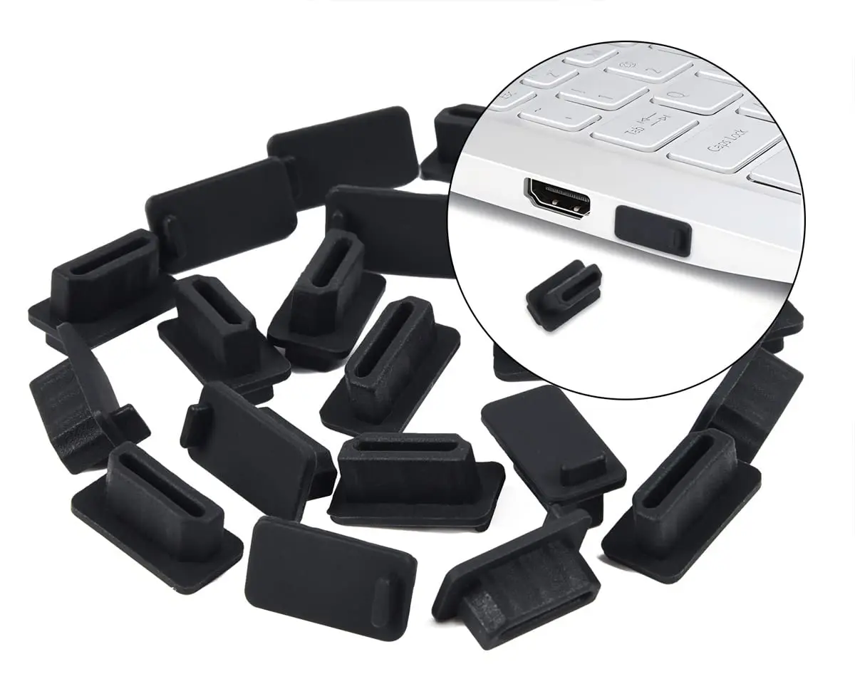 iKammo 20 Pcs HDMI Dust Cover Plugs & 2 Cleaning Brushes | Protects Ports from Dust, Lint, and Grime - view 3