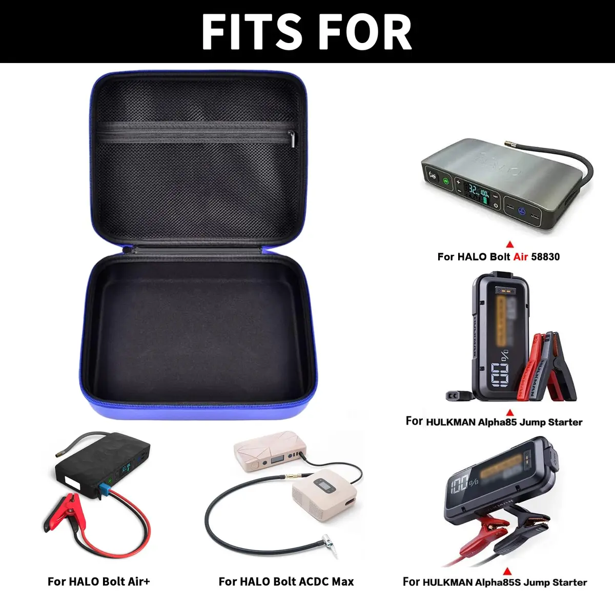 GWCASE Blue EVA Hard Case for Halo Bolt Air Jump Starter with Tire Pump | Portable Power Bank Organizer Holder - view 2