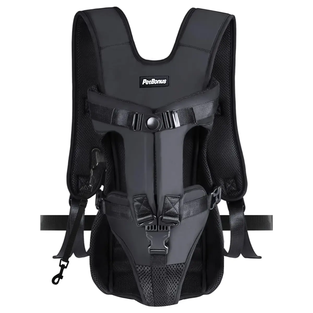 PetBonus Black XL Dog Carrier Backpack (14"L x 10.5"W x 3.9"H) for Hands-Free Hiking & Travel - main product image