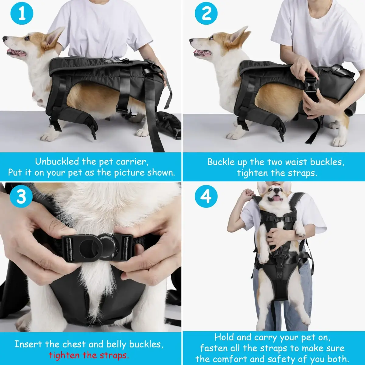 PetBonus Black XL Dog Carrier Backpack (14"L x 10.5"W x 3.9"H) for Hands-Free Hiking & Travel - view 4