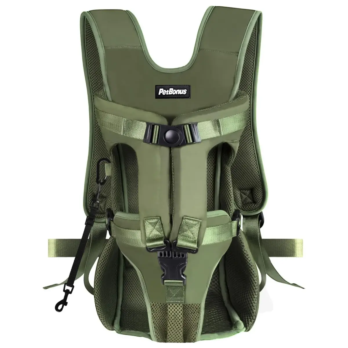 PetBonus Army Green Small Dog Carrier Backpack | Hands-Free Hiking Cycling Travel - main product image