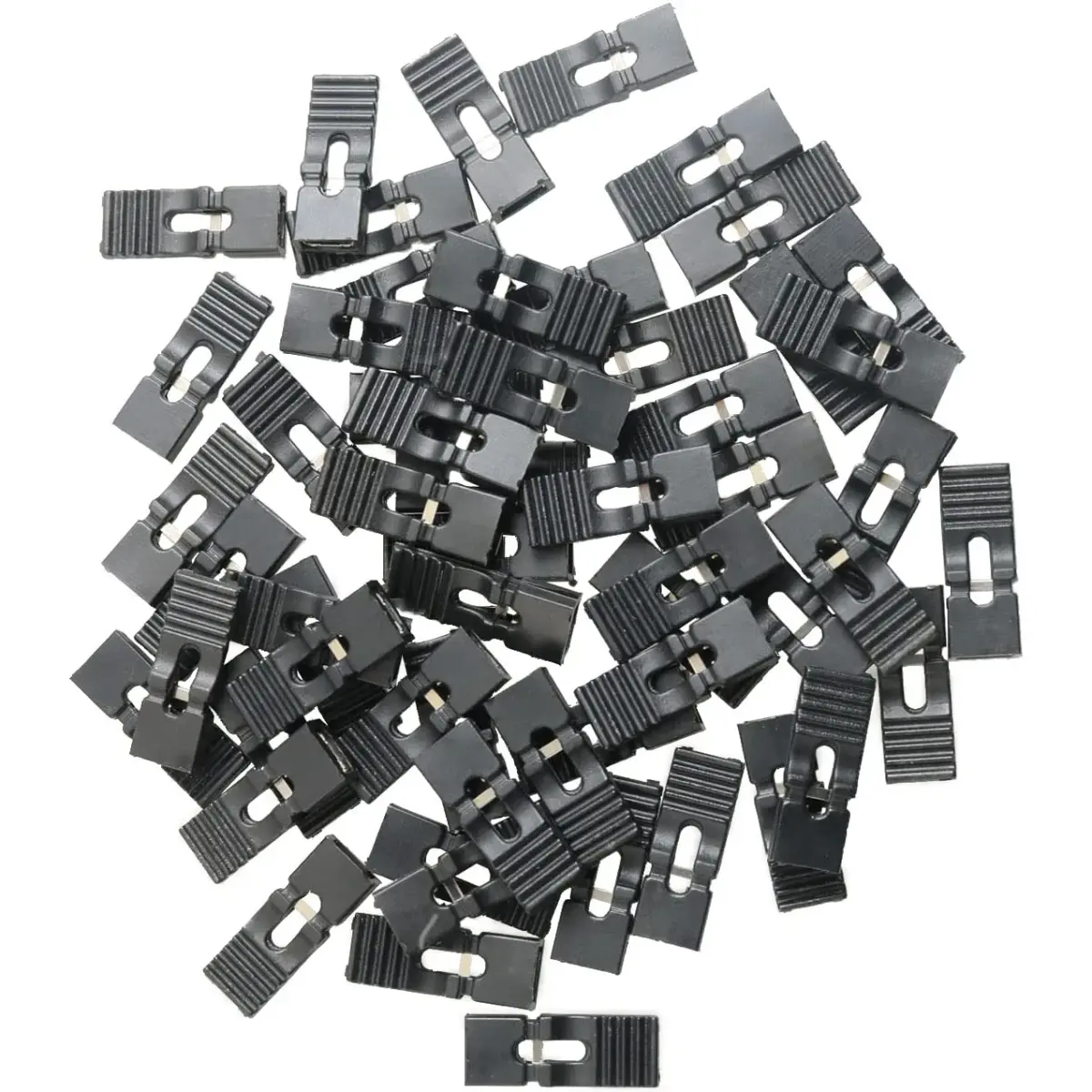 MEETOOT Black Standard 2.54mm Pin Header Jumper Caps 100pcs | 13.5 x 5 x 2.4mm - main product image