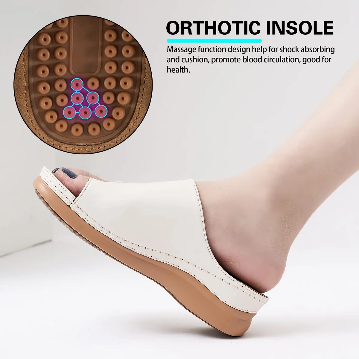 Aomigoct Womens Comfort Wedge Sandals 1.96" Heel | Orthopedic & Non-Slip for All-Day Walking - view 5