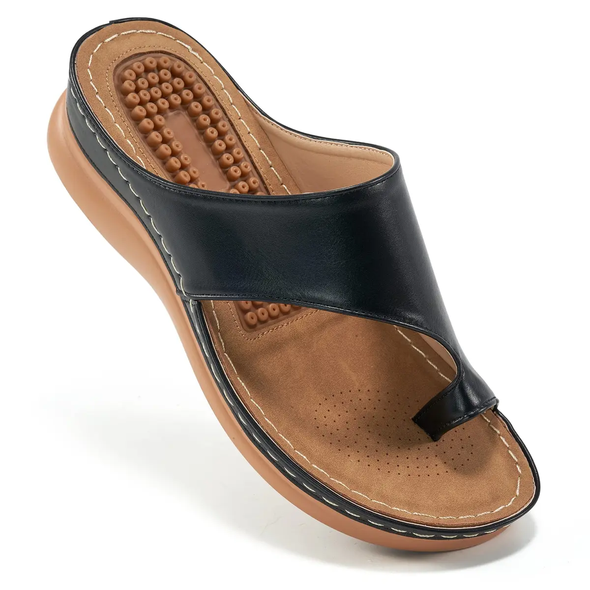 Aomigoct Womens Comfort Wedge Sandals 8.5 | Orthopedic & Non-Slip for All-Day Walks - main product image